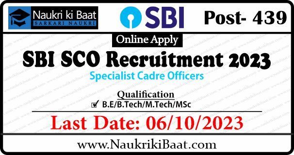 SBI SCO Recruitment 2023