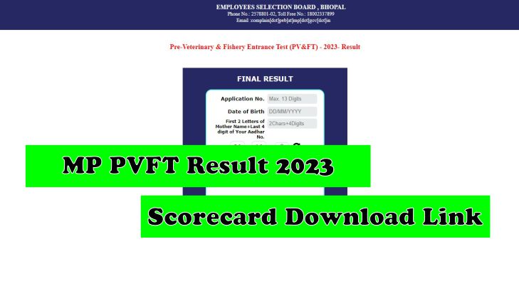 MP PVFT Result 2023, Scorecard Download Link