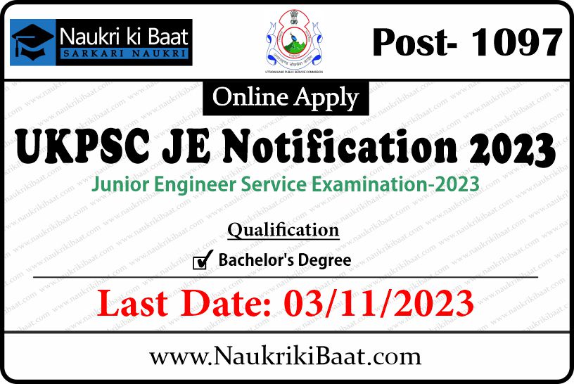 UKPSC JE Notification 2023