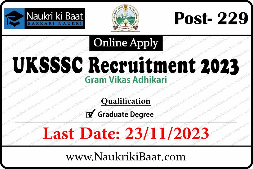 UKSSSC Gram Vikas Adhikari Recruitment 2023