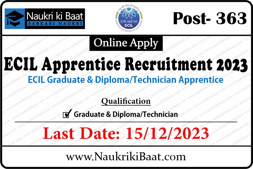 ECIL Apprentice Recruitment 2023 Out for 363 Post