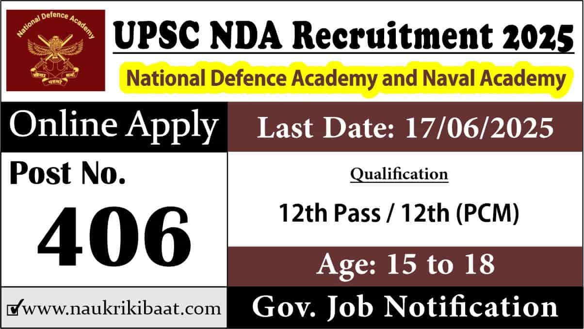 UPSC NDA Recruitment 2025 for 409 Posts